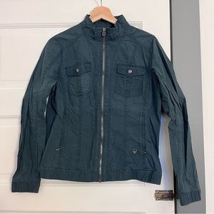 KUHL Womens JoJo Trench Lightweight Zip Jacket Slate Blue